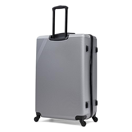 DUKAP DISCOVERY 4-Piece Hardside Spinner Luggage Set 20/24/28/32in Durable - color: Silver, size: 4 Piece Set