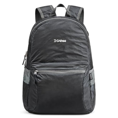 G4Free 30L Packable Travel Hiking Backpack for Men Women - color: Black, size: 30L