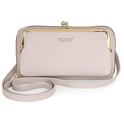 Montana West Crossbody Cell Phone Purse for Women RFID Blocking Cellphone Wallet - color: Wallet Khaki
