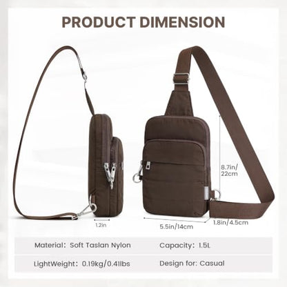 G4Free Small Crossbody Bag for Women, Anti Theft RFID Blocking Travel Purse - color: Coffee