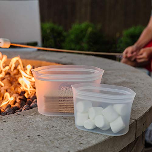 Zip Top Reusable Food Storage Bags | Medium Dish [Peach] | Silicone Meal Prep Container | Microwave, Dishwasher and Freezer Safe | Made in the USA - color: Peach, size: Medium Dish