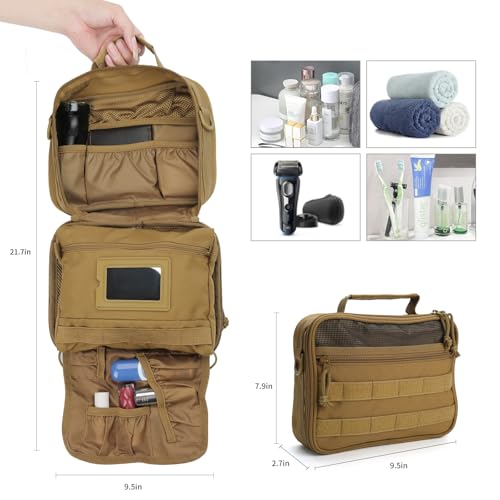 Toiletry Bag for Men,Travel Toiletry Bag Hanging Toiletry Bag Hygiene Bag - color: Khaki