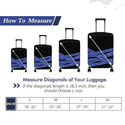 HYPER VENTURE Travel Luggage Cover Suitcase Protector Fits 23-26 Inch, M - color: Fragile, size: M