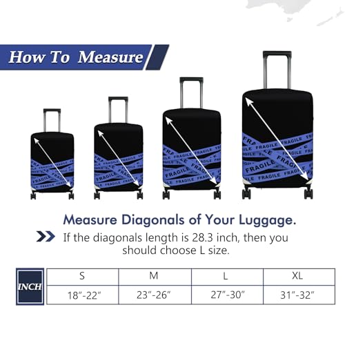 HYPER VENTURE Travel Luggage Cover Suitcase Protector Fits 23-26 Inch, M - color: Fragile, size: M