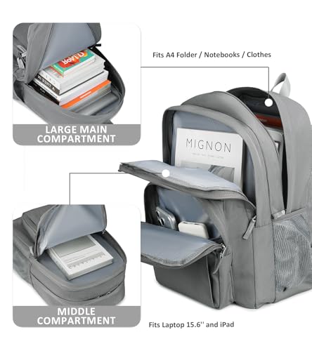 abshoo Classical Basic Womens Travel Backpack For College Men Water Resistant Bookbag (Grey) - color: Grey, size: Medium