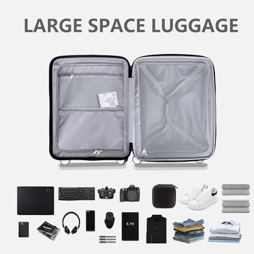 Carry On Luggage, Expandable Checked Luggage, 28 Inch PC Hardside Durable Suitcases with Spinner Wheels & TSA Lock, Green - color: Green, size: 28