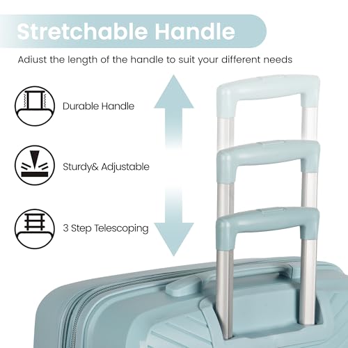 Luggage Sets 2 Piece(20/29in),w/TSA LOCK,Suitcase Set - color: Blue, size: 2-Piece Set (20"/29'')