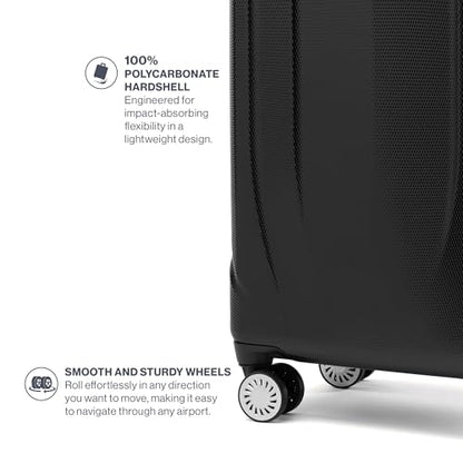 Travelpro Pathways 3 Hardside, Black Knight, Pathways 3 하드 사이드 확장 가능한 수하물 - color: Black Knight, size: Checked Large 28 Inch