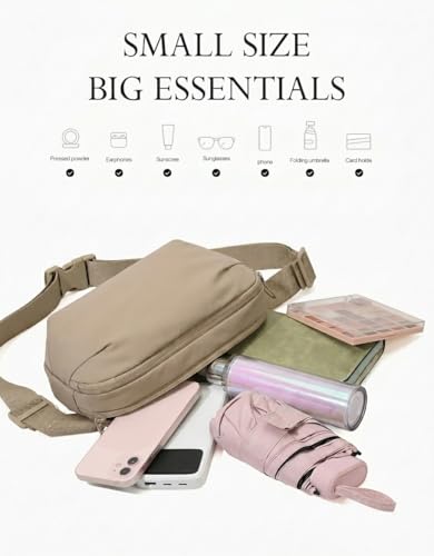 Small Crossbody Bag for Women Men, Fanny Pack Sling Bag Dark Green - color: Dark Green