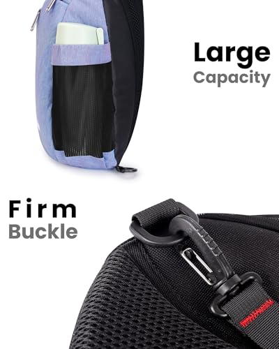 OutdoorMaster Sling Bag, Hiking Daypack, Crossbody Shoulder Chest Urban - color: Light Purple