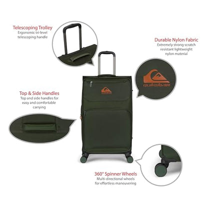 Quiksilver Buxton Suitcases Softside Expandable Luggage with Spinner Wheels, Large 3-Piece Set (20/26/30) (Green) - color: Green