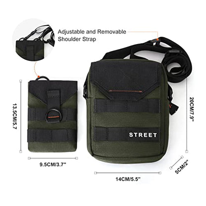 Small Crossbody Bag for Men, Mini Messenger Bag Shoulder Bag for Phone Passport - color: M-green