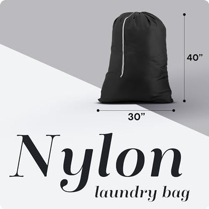 Handy Laundry Bags Nylon Extra Large - Heavy Duty - 2-Pack, Black - color: Black