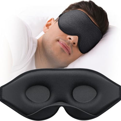 MABAO Sleep Mask for Side Sleeper, Eye Mask for Sleeping Women Men, Black - color: Black