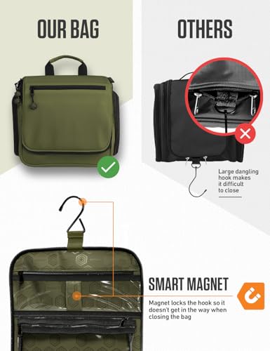 VENTURE 4TH Hanging Travel Toiletry Bag, 18 Compartments - Forest Green - color: Forest Green