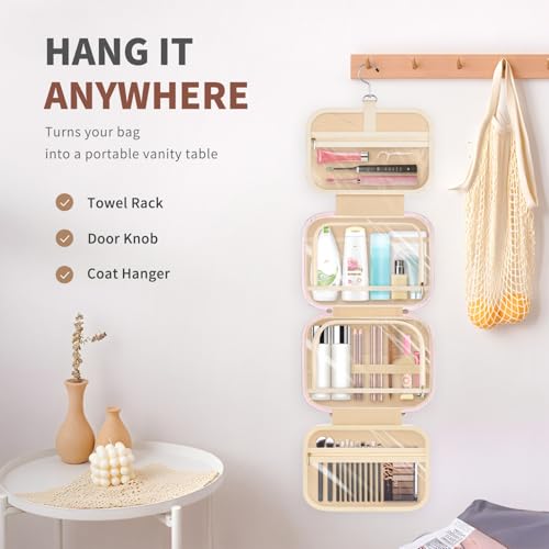 YOOLIFE Hanging Bag Initial Travel Toiletry Bag Large Capacity Personalized Toiletry for Traveling Women Travel Gifts for Women R - color: Pink, style: R