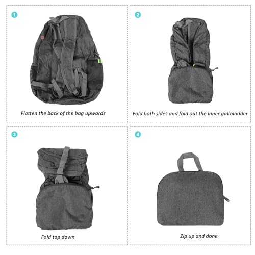 TANTOMI Ultra Lightweight Packable Backpack 25L - Foldable Hiking Daypack for Travel, Compact Pocket Gym Sack & City Commuting Gear - Gray - color: Dark Gray
