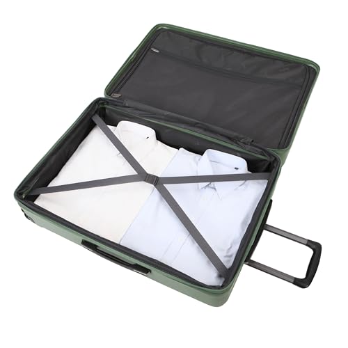 TRIPS EON 28-Inch Lightweight Durable Hardside 8-Wheel Spinner Checked Suitcase Size Luggage, Comfrey Green - color: Comfrey Green, size: LARGE CHECKED