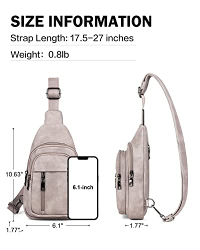 MASINTOR Sling Bag for Women, Crossbody Fanny Pack Sling Backpack, Grey - color: Charcoal Grey
