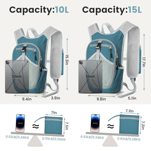 10L Small Hiking Backpack - Lightweight Foldable Backpack, Blue - color: Blue, size: 10L