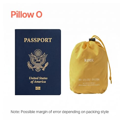 KEEK PillowO Travel Neck Pillow – Ultra-Light 82g, Packs Smaller Than a Passport, Perfect for Flights, Commuting & Camping - color: Charcol, Grey