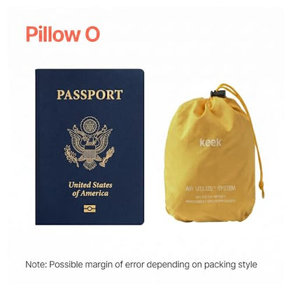 KEEK PillowO Travel Neck Pillow – Ultra-Light 82g, Packs Smaller Than a Passport, Perfect for Flights, Commuting & Camping - color: Charcol, Grey