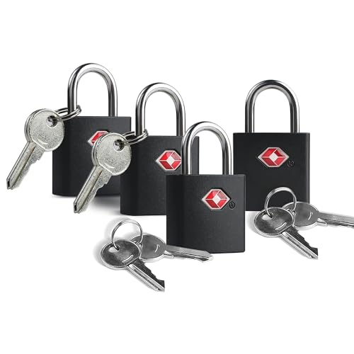 TSA Locks for Luggage with Keys, Luggage Locks TSA Approved - color: Black