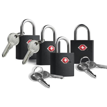 TSA Locks for Luggage with Keys, Luggage Locks TSA Approved - color: Black