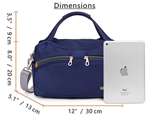 Waterproof Nylon Crossbody Bags for Women Multi-Pocket Shoulder Bag Travel Purse and Handbag - color: Azure