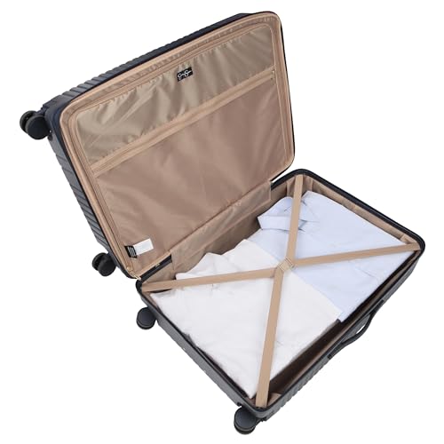 Jessica Simpson Abilene 28" Expandable 8-Wheel Spinner Large Checked Luggage Suitcase, Blue Nights - color: Blue Nights, size: Large Checked