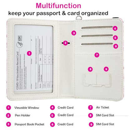 Passport Holder RFID Blocking,Travel Wallet Organizer Accessories Men Women (Bat) - color: Bat