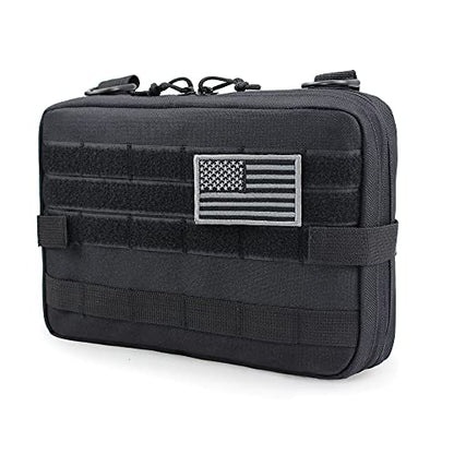 WYNEX Tactical Admin Molle 파우치, Medical EDC EMT 유틸리티 백 쉘 디자인 부착 파우치 1000D 나일론 하이킹 벨트 백 - color: 블랙(업그레이드됨)