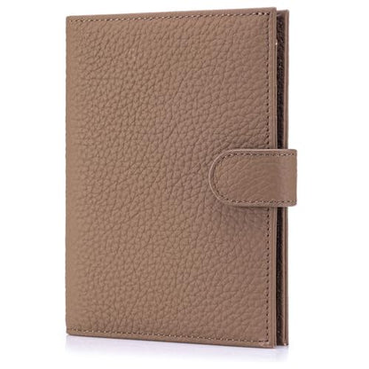 Leather RFID Blocking Passport Holder for Travel Women - color: Dove Gray