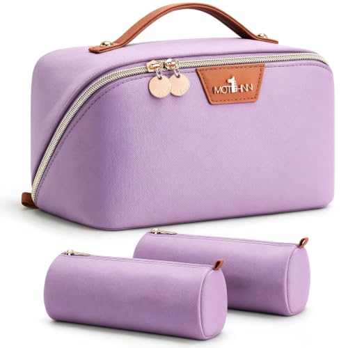 3-in-1 Large Travel Makeup Bag Organizer for Women - color: B08-Purple