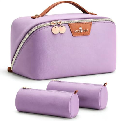 3-in-1 Large Travel Makeup Bag Organizer for Women - color: B08-Purple