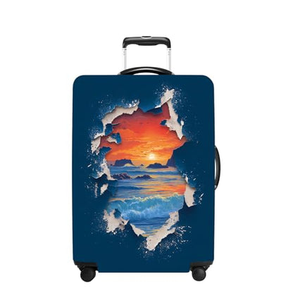 Sunset Luggage Cover Washable Suitcase Protector Anti-scratch Suitcase cover Fits 32-34 Inch Luggage XL - color: Sunset, size: XL(32-34inch suitcase)