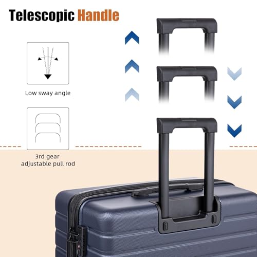 Eeeza Luggage Sets 5 Piece,Hardside Expandable Durable Luggage,21"/25"/30" - color: PorscheBlue