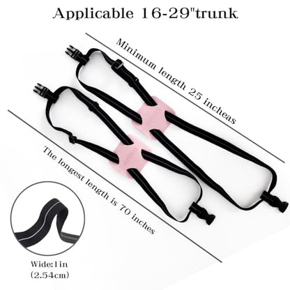 Luggage Straps for Suitcases, Luggage Bungee Straps for Attaching Bags, Travel Essentials for Suitcases Add a Bag (Black/Pink 1pcs) - color: Black/Pink 1pcs