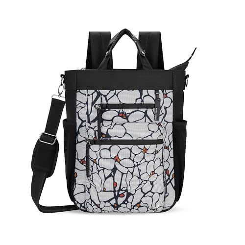 Sherpani Soleil, Anti Theft Convertible Backpack Tote (Sakura) - color: Floral Grey