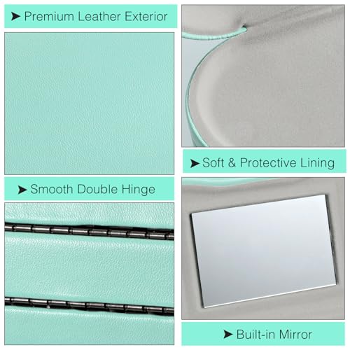 MoKo Double Eyeglass Case,Glasses and contact case 2 in 1 with Mirror - color: Green