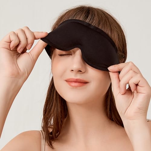 Sleep Eye Mask for Petite Face Small Head, Strapless Eye Mask, Non-Adjust - color: Eclipse_buckle Free