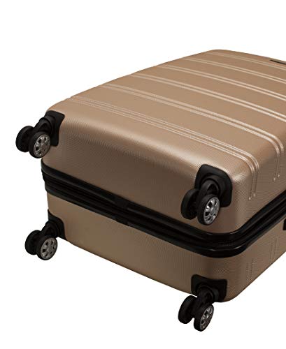 Rockland Melbourne Hardside 3 Piece Expandable Spinner Wheel Luggage Set, (20"/24"/28"), Champagne - color: Champagne, size: 3 Piece (20"/24"/28")