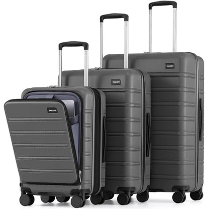 TAKUMI Suitcases with Wheels, Expandable Carry on Luggage, 3 Piece Set - color: Grey, size: 20/24/28 Inch - 3-Piece Set