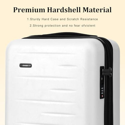 CENSIEN Expandable 16 Inch Underseat Carry On Luggage Airline Approved - color: White, size: 16 Inch Underseat EXT