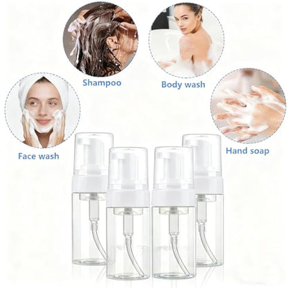 4 Pack 3.4 Oz (100ml) Foam Pump Bottles, TSA Approved Travel Size