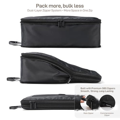 EPICKA TripCozy Compression Packing Cubes, 4 Set, Dark Grey - color: Dark Grey, size: Set of 4