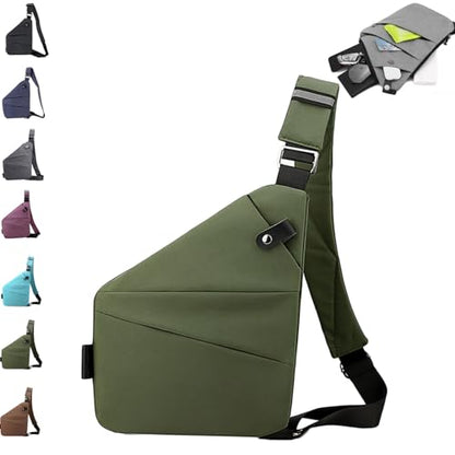 Anti Theft Travel Bag,Crossbody Travel Bag - color: Green, style: Right Shoulder