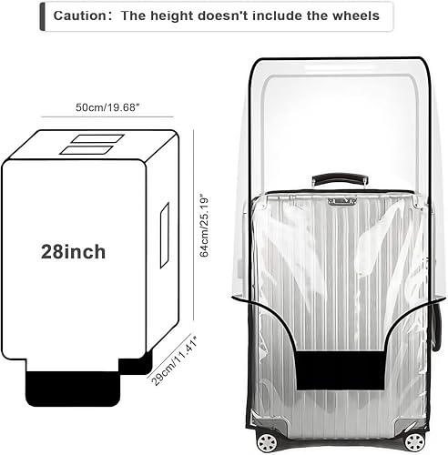 28 inch Suitcase Cover for Luggage Protector Clear PVC Waterproof - size: 28 inch