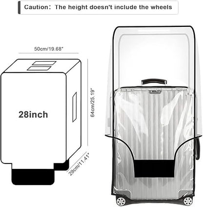 28 inch Suitcase Cover for Luggage Protector Clear PVC Waterproof - size: 28 inch