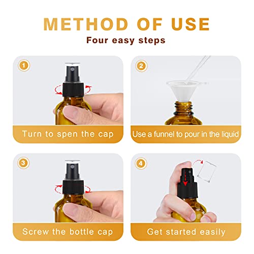 GIVAMEIHF Amber Glass Spray Bottles 4 oz, Small,Leakproof,Refillable,4 Pack - color: 4oz-4 Pcs